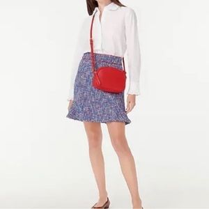 NWT J. Crew Tweed Blue Skirt Flared Hem, Business Office Skirt